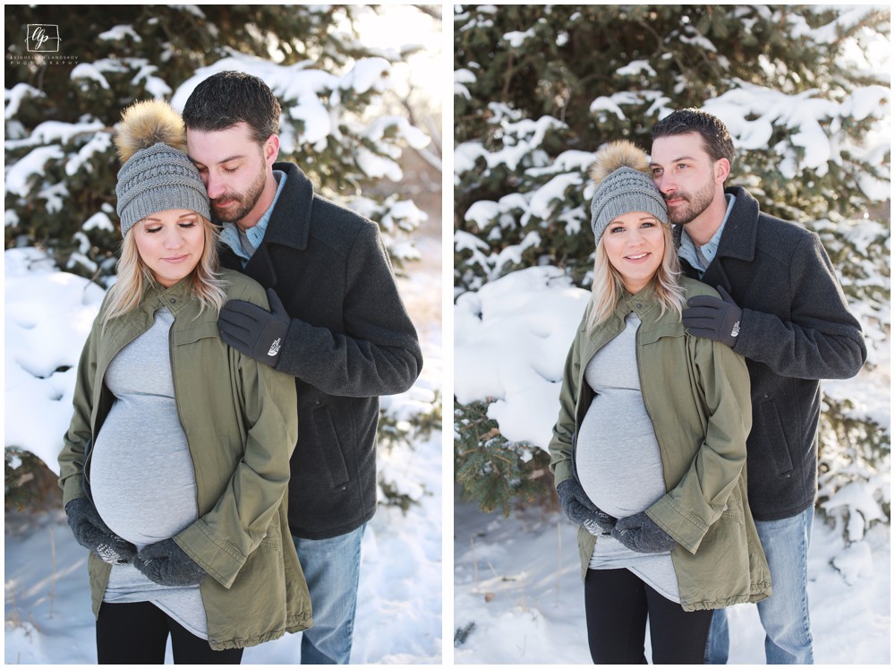 Snowy Arvada, Colorado Maternity Session by Leighellen Landskov Photography