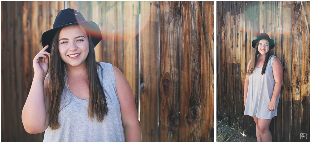 leighellen landskov photography girl senior session urban RiNo Denver wood wall backlit black hat