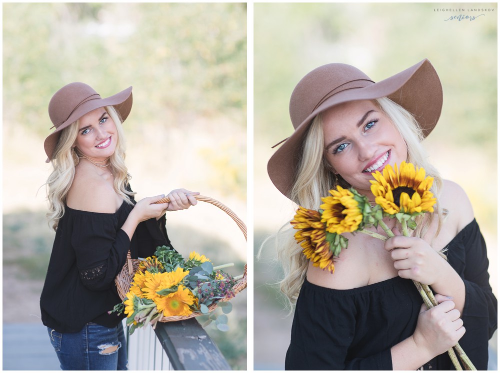 leighellen landskov photography ralston valley senior session golden colorado hat sunflowers